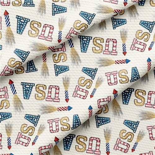 Patriotic 4th of July Printed Liverpool AA1635 & Get a Free $89.99 Embroidery Bundle