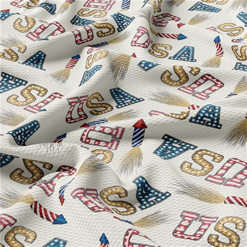 Patriotic 4th of July Printed Liverpool AA1635 & Get a Free $89.99 Embroidery Bundle