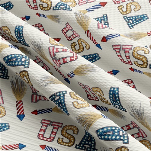 Patriotic 4th of July Printed Liverpool AA1635 & Get a Free $89.99 Embroidery Bundle