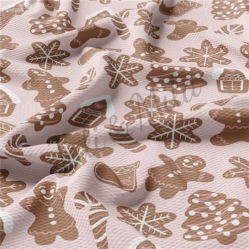 Christmas Printed Liverpool Bullet Textured Stretch Solid Strip Thick Knit Jersey Fabric