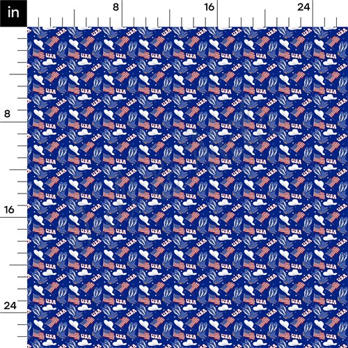 Patriotic Printed Liverpool Bullet Textured Stretch Solid Strip Thick Knit Jersey Fabric