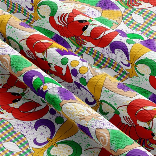 Mardi Gras Printed Liverpool 4 Way Fabric AA1358 & Get a Free $89.99 Embroidery Bundle