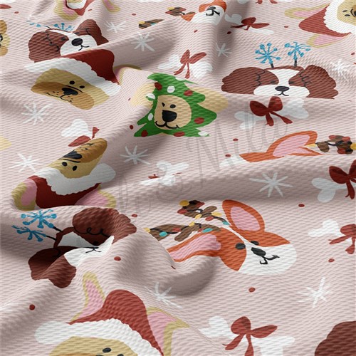 Christmas Dogs Printed Fabric AA944 & Get a Free $89.99 Embroidery Bundle
