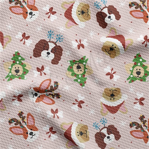 Christmas Dogs Printed Fabric AA944 & Get a Free $89.99 Embroidery Bundle