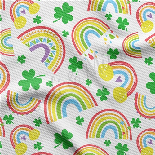 Lucky Rainbow St Patrick's Day Printed Bullet by the yard AA1232 & Get a Free $89.99 Embroidery Bundle
