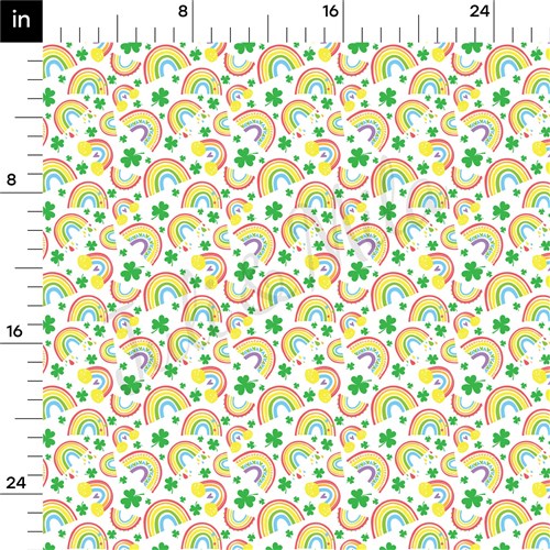 Lucky Rainbow St Patrick's Day Printed Bullet by the yard AA1232 & Get a Free $89.99 Embroidery Bundle