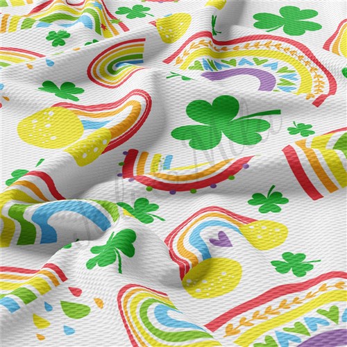 Lucky Rainbow St Patrick's Day Printed Bullet by the yard AA1232 & Get a Free $89.99 Embroidery Bundle