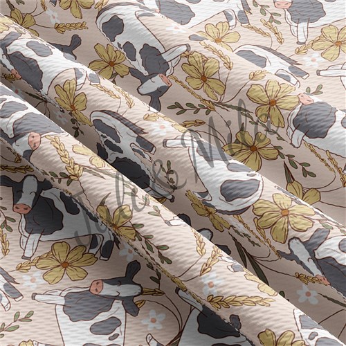 Cow Printed Liverpool 4 Way Fabric cow1 & Get a Free $89.99 Embroidery Bundle