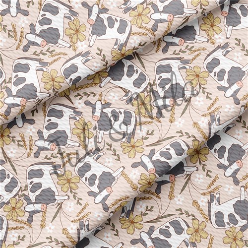 Cow Printed Liverpool 4 Way Fabric cow1 & Get a Free $89.99 Embroidery Bundle