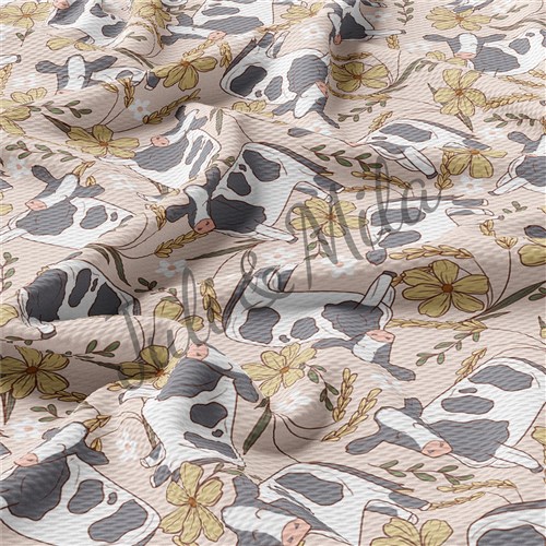 Cow Printed Liverpool 4 Way Fabric cow1 & Get a Free $89.99 Embroidery Bundle