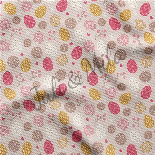 Easter Printed Liverpool Fabric Egg Bunny Pastel(E50) & Get a Free $89.99 Embroidery Bundle