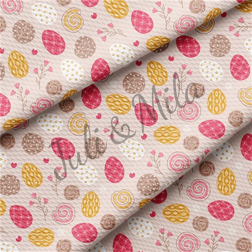 Easter Printed Liverpool Fabric Egg Bunny Pastel(E50) & Get a Free $89.99 Embroidery Bundle