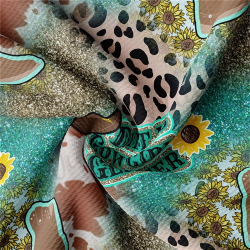 Dirt is Cowgirl Glitter Printed 4 Way Fabric AA1494 & Get a Free $89.99 Embroidery Bundle