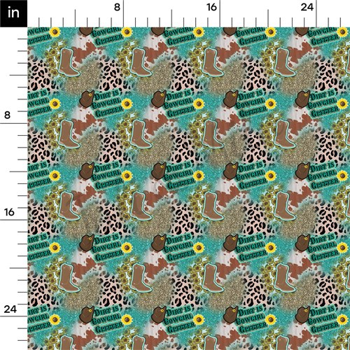 Dirt is Cowgirl Glitter Printed 4 Way Fabric AA1494 & Get a Free $89.99 Embroidery Bundle
