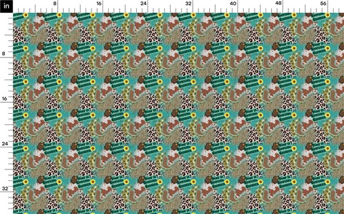 Dirt is Cowgirl Glitter Printed 4 Way Fabric AA1494 & Get a Free $89.99 Embroidery Bundle
