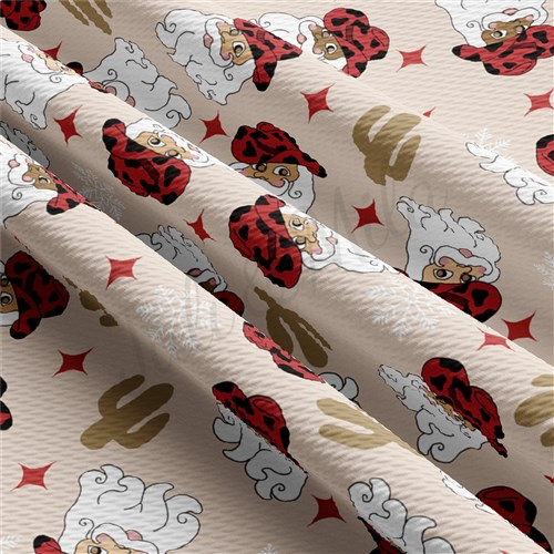 Christmas Printed Liverpool Bullet Textured Stretch Solid Strip Thick Knit Jersey Fabric