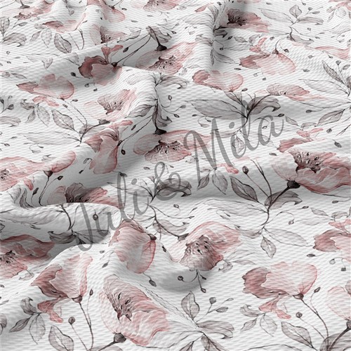Printed Floral Liverpool Bow Watercolour flowers(F38) & Get a Free $89.99 Embroidery Bundle