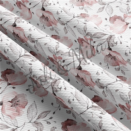 Printed Floral Liverpool Bow Watercolour flowers(F38) & Get a Free $89.99 Embroidery Bundle
