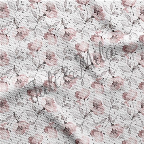 Printed Floral Liverpool Bow Watercolour flowers(F38) & Get a Free $89.99 Embroidery Bundle