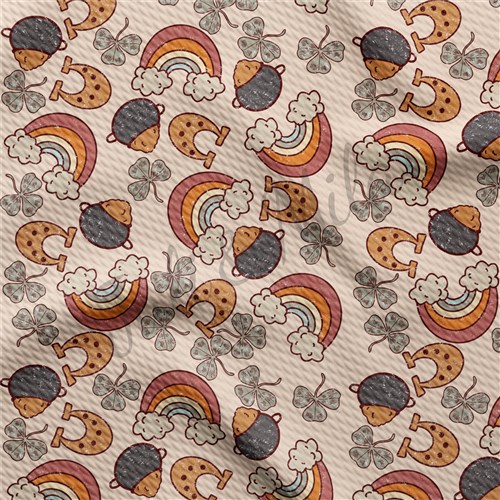St. Patrick's Day Printed Liverpool Bullet Textured Stretch Solid Strip Thick Knit Jersey Fabric