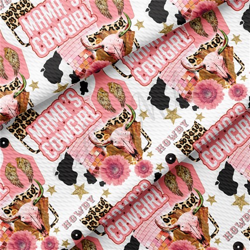 Mama's Cowgirl Printed Liverpool Bullet Textured Stretch Solid Strip Thick Knit Jersey Fabric