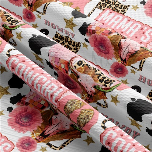 Mama's Cowgirl Printed Liverpool Bullet Textured Stretch Solid Strip Thick Knit Jersey Fabric