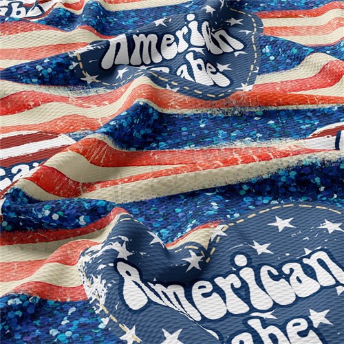American Patriotic 4th of July Printed Liverpool AA1411 & Get a Free $89.99 Embroidery Bundle