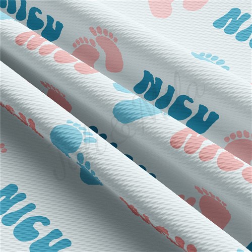 Nicu Printed Liverpool Bullet Textured Stretch Solid Strip Thick Knit Jersey Fabric