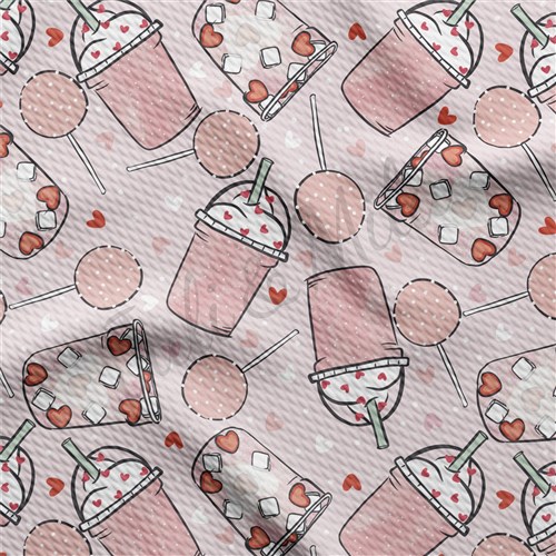 Valentine's Day Printed Liverpool Bullet Textured Stretch Solid Strip Thick Knit Jersey Fabric