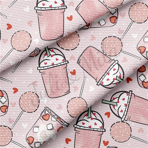 Valentine's Day Printed Liverpool Bullet Textured Stretch Solid Strip Thick Knit Jersey Fabric