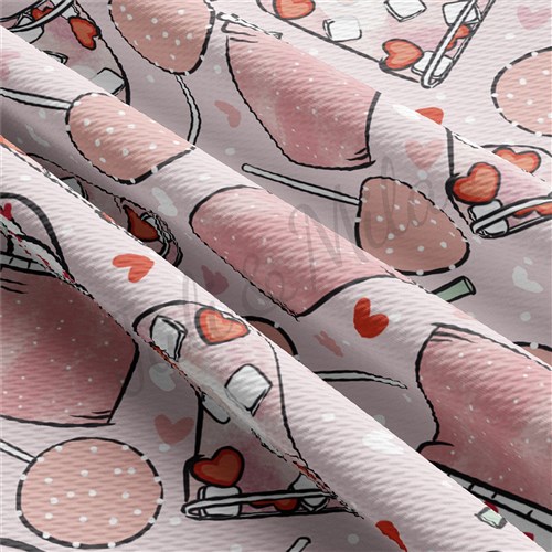 Valentine's Day Printed Liverpool Bullet Textured Stretch Solid Strip Thick Knit Jersey Fabric