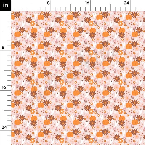 Fall Pumpkin Printed Liverpool Bullet Textured Stretch Solid Strip Thick Knit Jersey Fabric