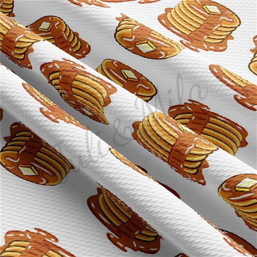 Pancakes Printed Liverpool Bullet Textured Stretch Solid Strip Thick Knit Jersey Fabric