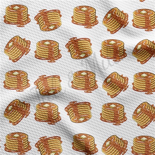 Pancakes Printed Liverpool Bullet Textured Stretch Solid Strip Thick Knit Jersey Fabric
