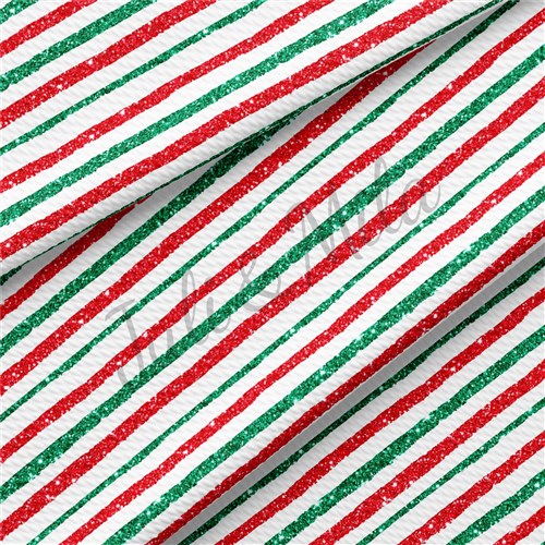 Christmas Liverpool Bullet Textured Stretch Solid Strip Thick Knit Jersey Fabric