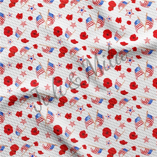 Patriotic 4th of July Printed Liverpool Fabric PT38 & Get a Free $89.99 Embroidery Bundle