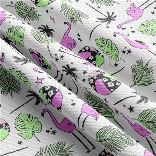 Flamingo Summer Printed Liverpool Stretch AA1496 & Get a Free $89.99 Embroidery Bundle