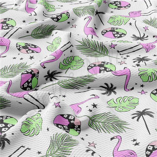Flamingo Summer Printed Liverpool Stretch AA1496 & Get a Free $89.99 Embroidery Bundle