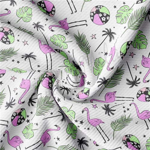 Flamingo Summer Printed Liverpool Stretch AA1496 & Get a Free $89.99 Embroidery Bundle