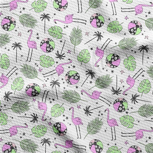 Flamingo Summer Printed Liverpool Stretch AA1496 & Get a Free $89.99 Embroidery Bundle