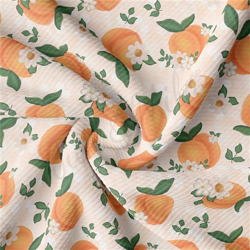Peach Summer Printed Liverpool Fabric AA1811 & Get a Free $89.99 Embroidery Bundle