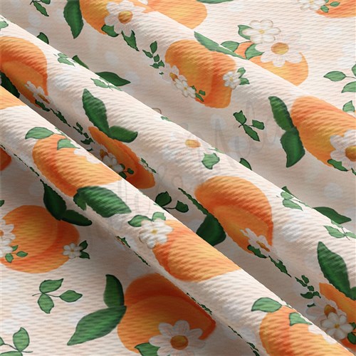 Peach Summer Printed Liverpool Fabric AA1811 & Get a Free $89.99 Embroidery Bundle