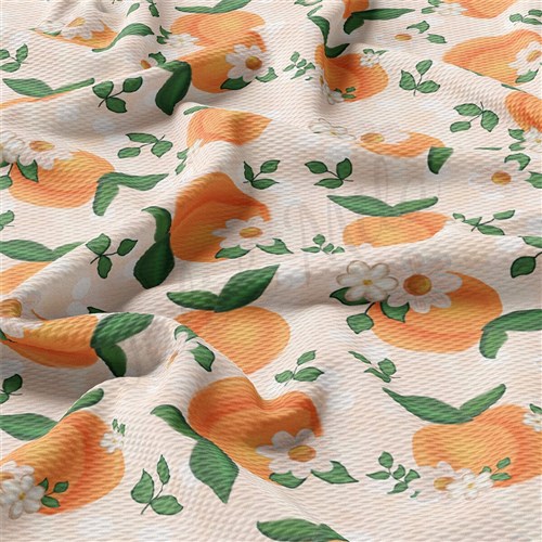 Peach Summer Printed Liverpool Fabric AA1811 & Get a Free $89.99 Embroidery Bundle