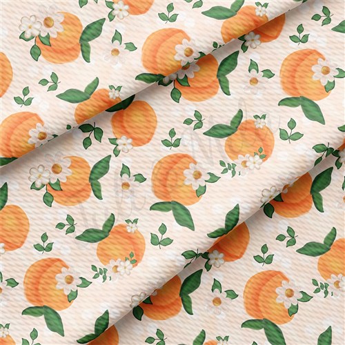 Peach Summer Printed Liverpool Fabric AA1811 & Get a Free $89.99 Embroidery Bundle