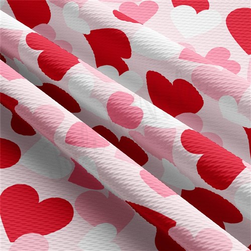 Valentine's Day Hearts Liverpool Bullet Textured Stretch Solid Strip Thick Knit Jersey Fabric