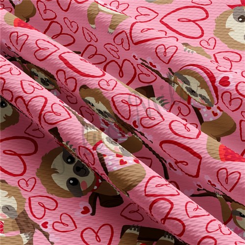 Valentine's Day Printed Liverpool Bullet Textured Stretch Solid Strip Thick Knit Jersey Fabric