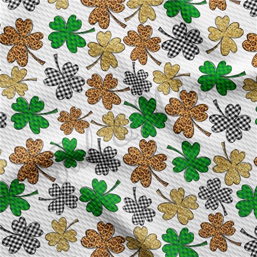 St. Patrick's Day Patrick25 Liverpool Bullet Textured Stretch Solid Strip Thick Knit Jersey Fabric