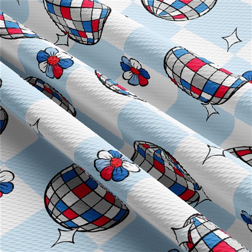 Patriotic 4th of July Printed Liverpool Fabric AA1522 & Get a Free $89.99 Embroidery Bundle