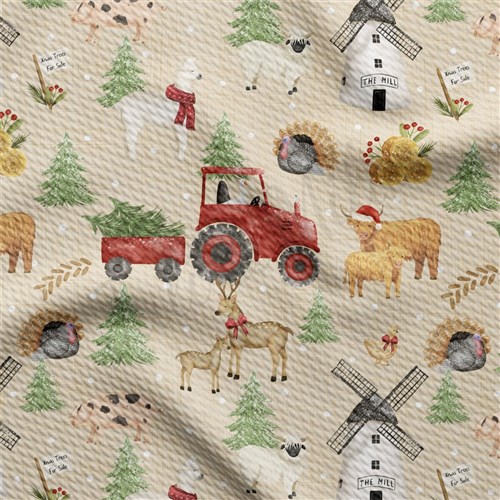 Christmas Christmas Liverpool Bullet Textured Stretch Solid Strip Thick Knit Jersey Fabric