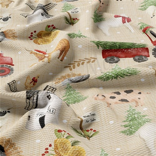 Christmas Christmas Liverpool Bullet Textured Stretch Solid Strip Thick Knit Jersey Fabric